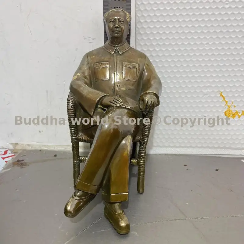 

Bronze sculpture TOP Collection CHINA Founding figure World War II CHINA BEIJING Revolutionist 1966 sitting MAO ZEDONG statue