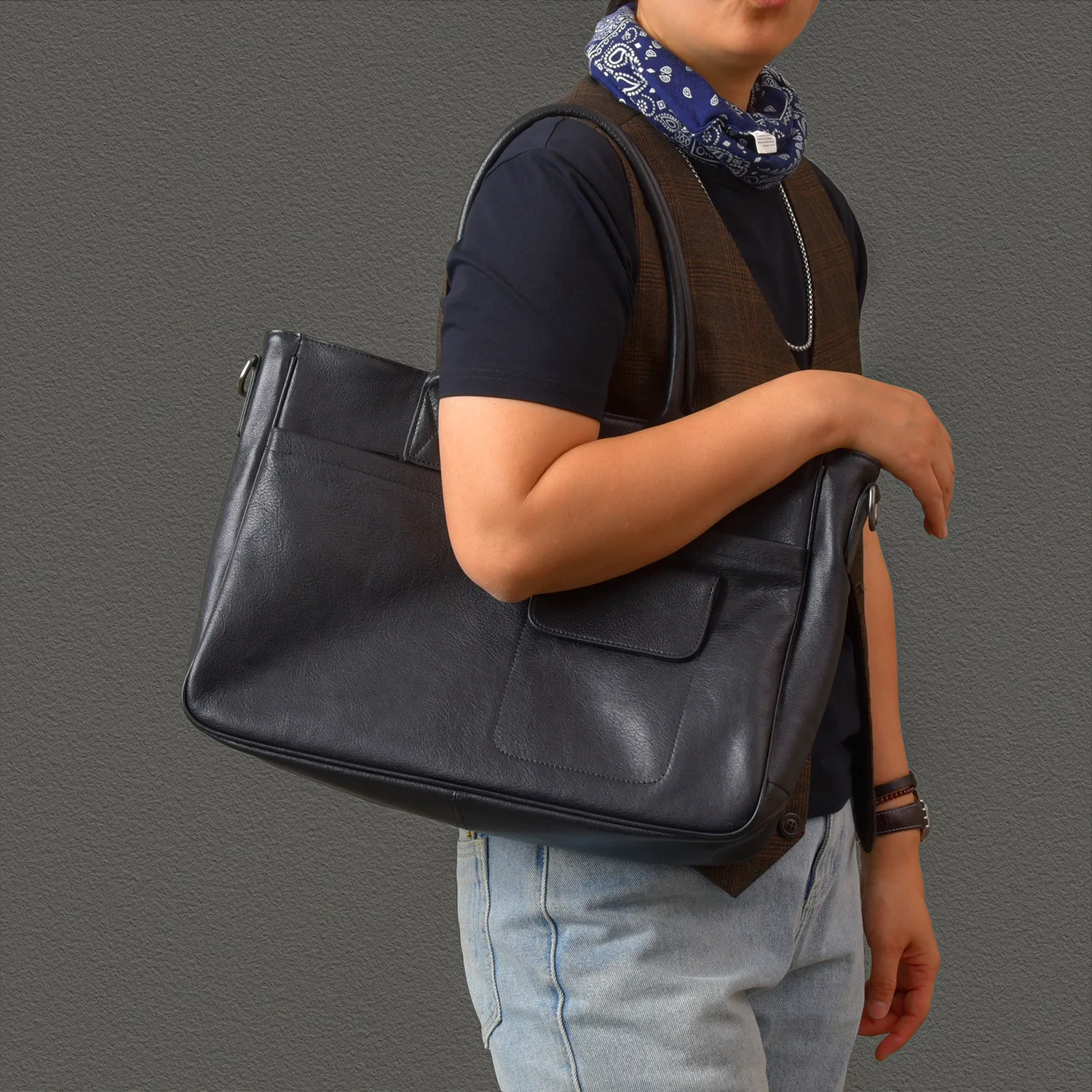 

PNDME vintage high quality first layer cowhide men's briefcase business luxury handmade genuine leather handbag messenger bag