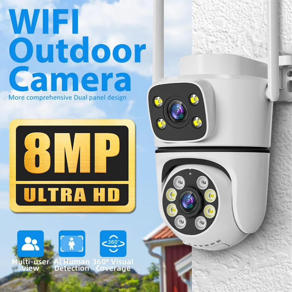 camera de seguranca de vigilancia automatica 4k 8mp wifi exterior interior zoom 4x tela dupla camera de video cctv trackingsecurity protection 01