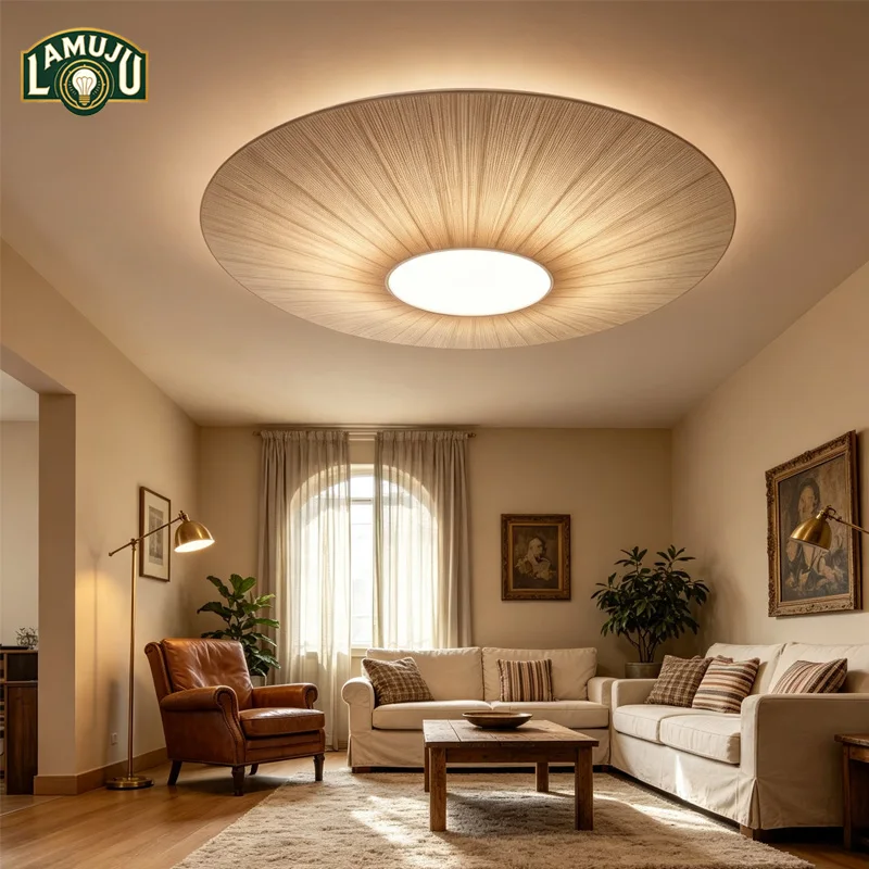 Obrázek 4: Wabi-sabi minimalistické LED strop lustry lamp spláchnout namontovat textilie přívěsek světel domácí dekorace dinning žití pokoj ložnice