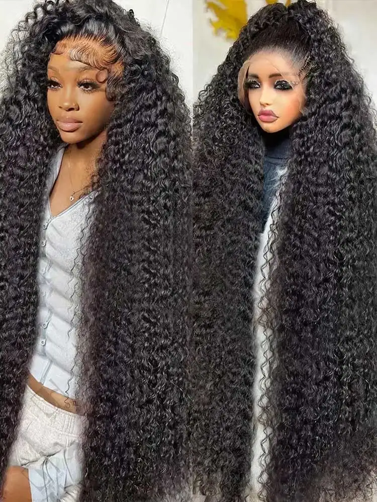 

Парик из натуральных волос 250% плотности, 13x4, глубокая волна, 40-42 дюйма, глубокие кудри, 13x6, HD прозрачный кружевной фронтальный парик для женщин