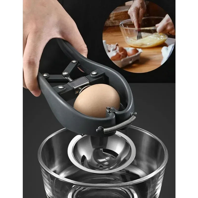 Stainless Steel Egg Separator Automatic Egg Cracker for Raw Egg White Separator Egg Opener Easy Eggshell Cutter Kitchen Gadget