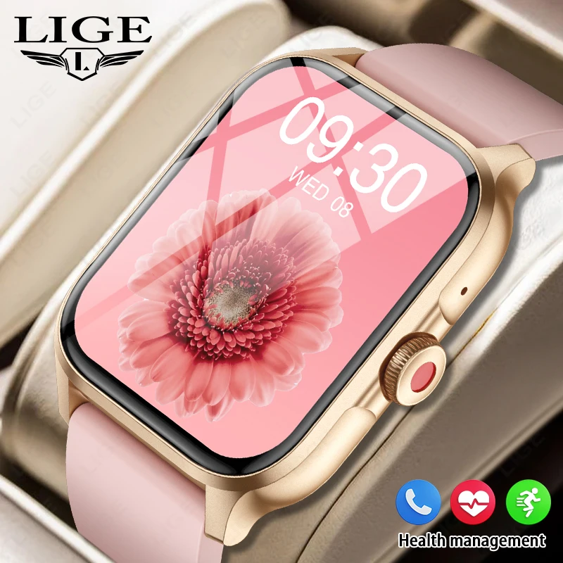 

LIGE New Smart Watches Women SOS Bluetooth Call Health Monitor IP68 Waterproof Watches Outdoor Sports Smartwatch Men For Xiaomi