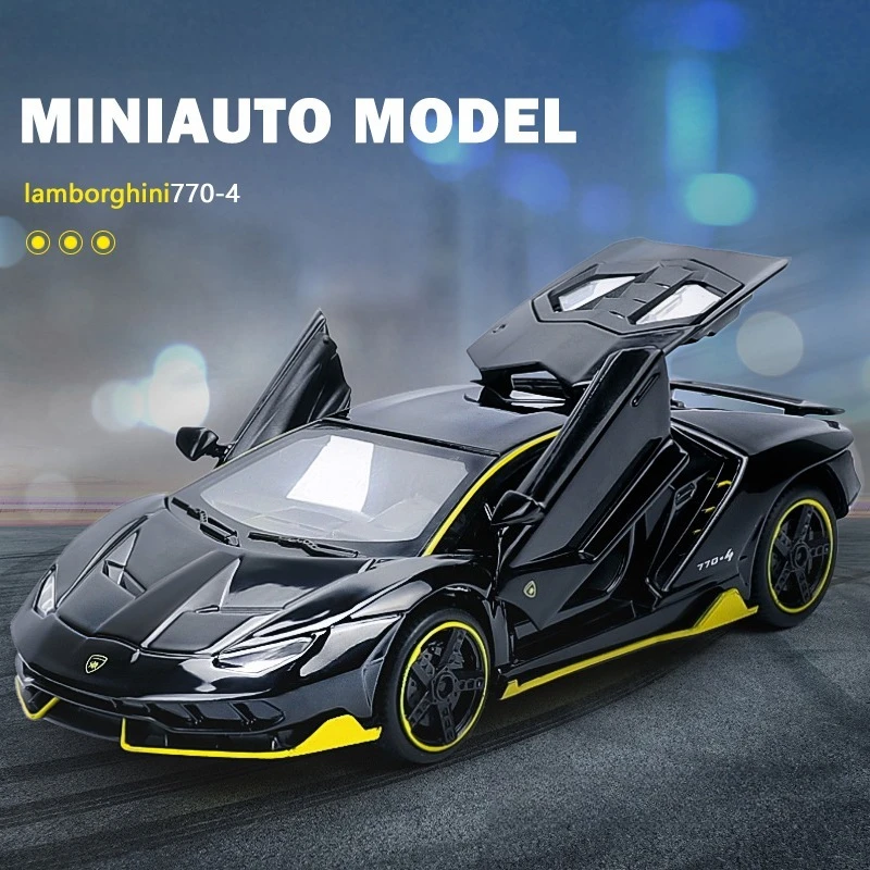 

1:32 Lamborghini LP770-4 LP780-4 LP750-4 Revuelto Simulation Alloy Sports Car Sound Light Car Model Children's Toy Gift