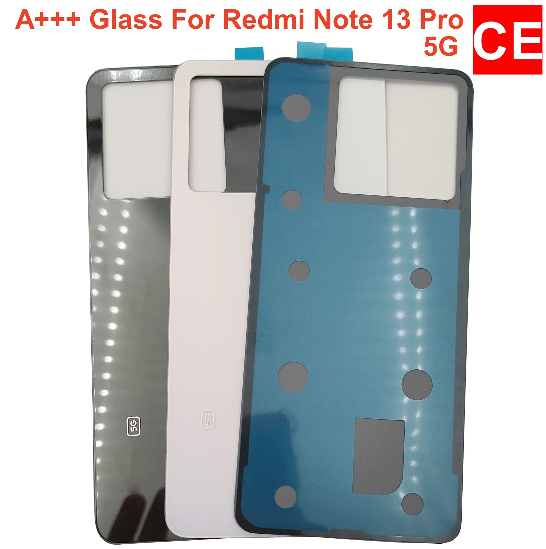 

100% A+++ Glass Back Lid Door For Xiaomi Redmi Note 13 Pro 5G Hard Rear Battery Cover Housing Case Shell With Adhesive Tools CE