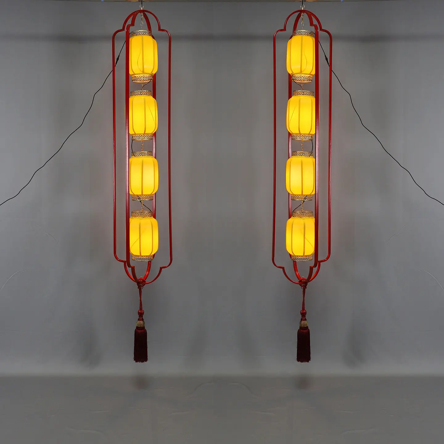 New Chinese Wedding Props: Wrought iron lantern shelf wedding road lead outdoor courtyard decoration hanging three-dimensional