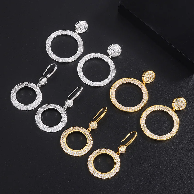 

I Earrings for Women Silver Needle Korean Style Round Earrings