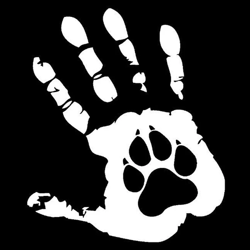 Car Sticker Personality Creativity Handprint Dog Footprints Vinyl Sticker Auto Motorcycle Waterproof Decals,11CM*13CM