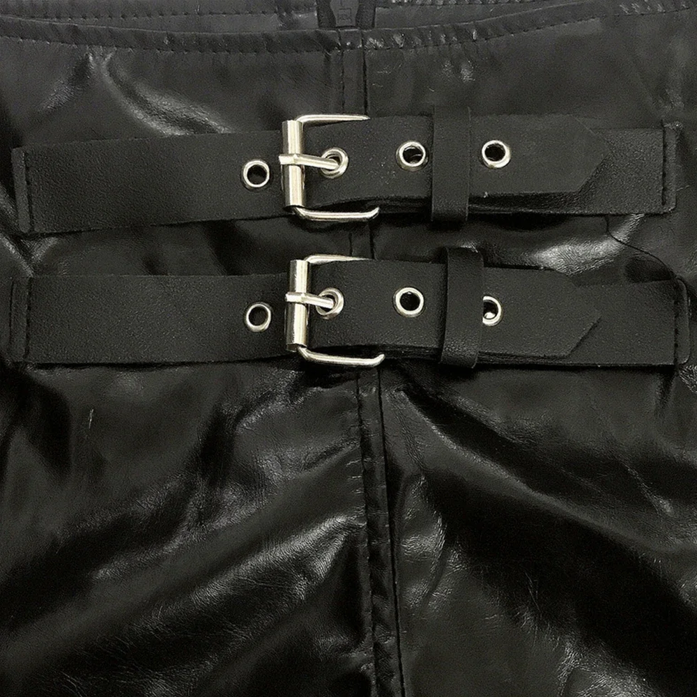 Women Sexy Black Pu Leather Shorts Tight Gothic Short Pants Streetwear Fashion Y2K Hot Pant Pole Dance Stage Performance Costume