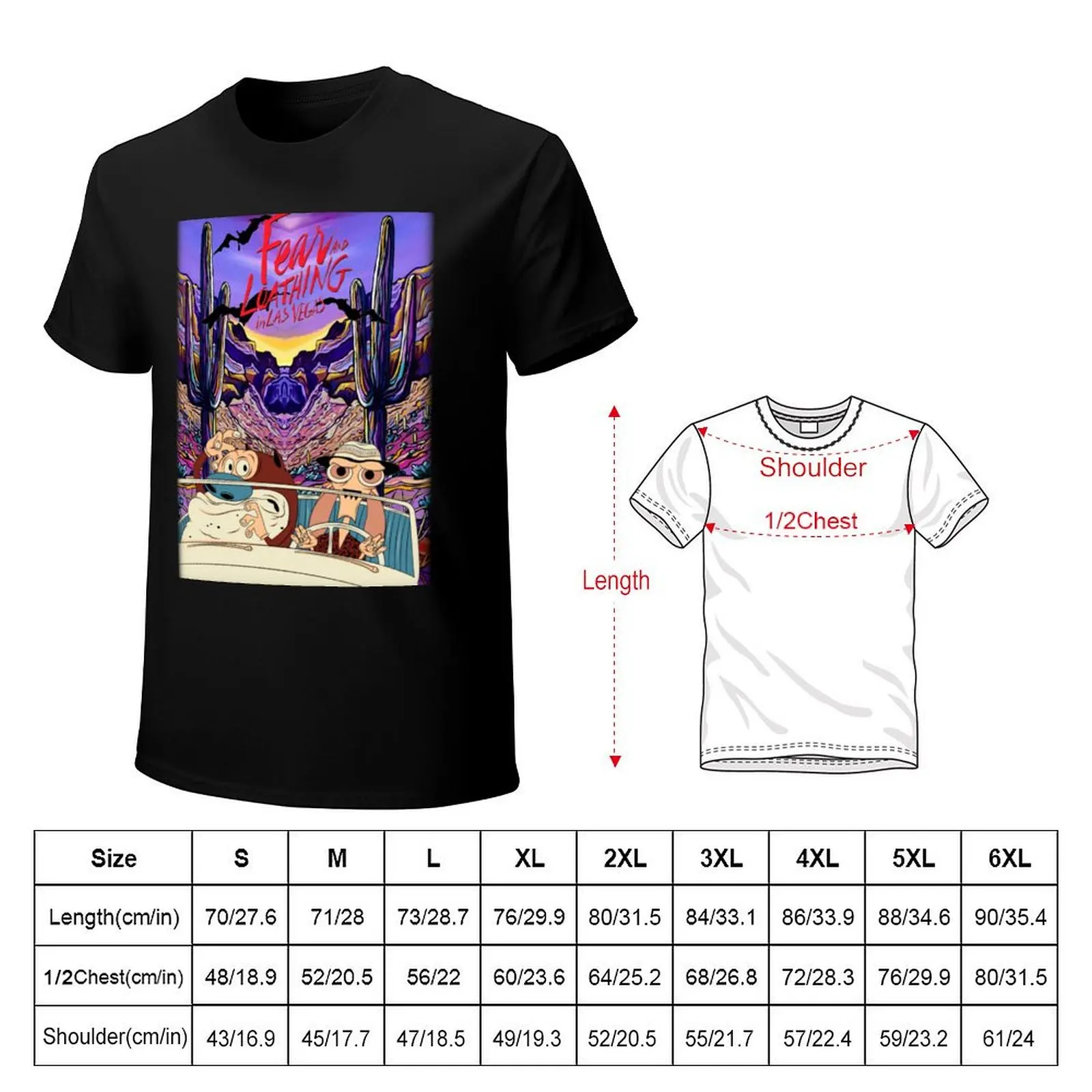 Ren and Stimpy Fear and Loathing in Las Vegas T-Shirt Work Short Sleeve Cotton Top