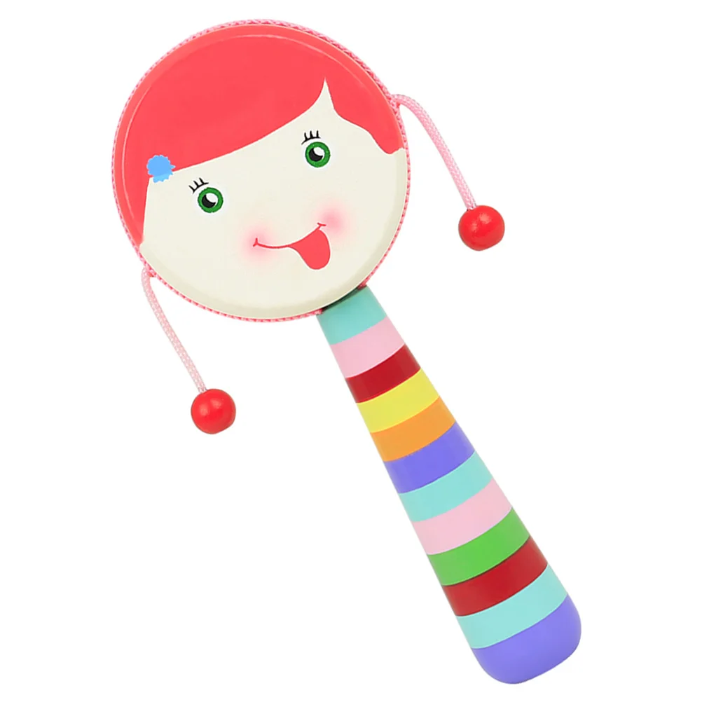 Hochet en bois tambour enfants jouets infantile Double face hochets sensoriels pour bébés enfant bébé