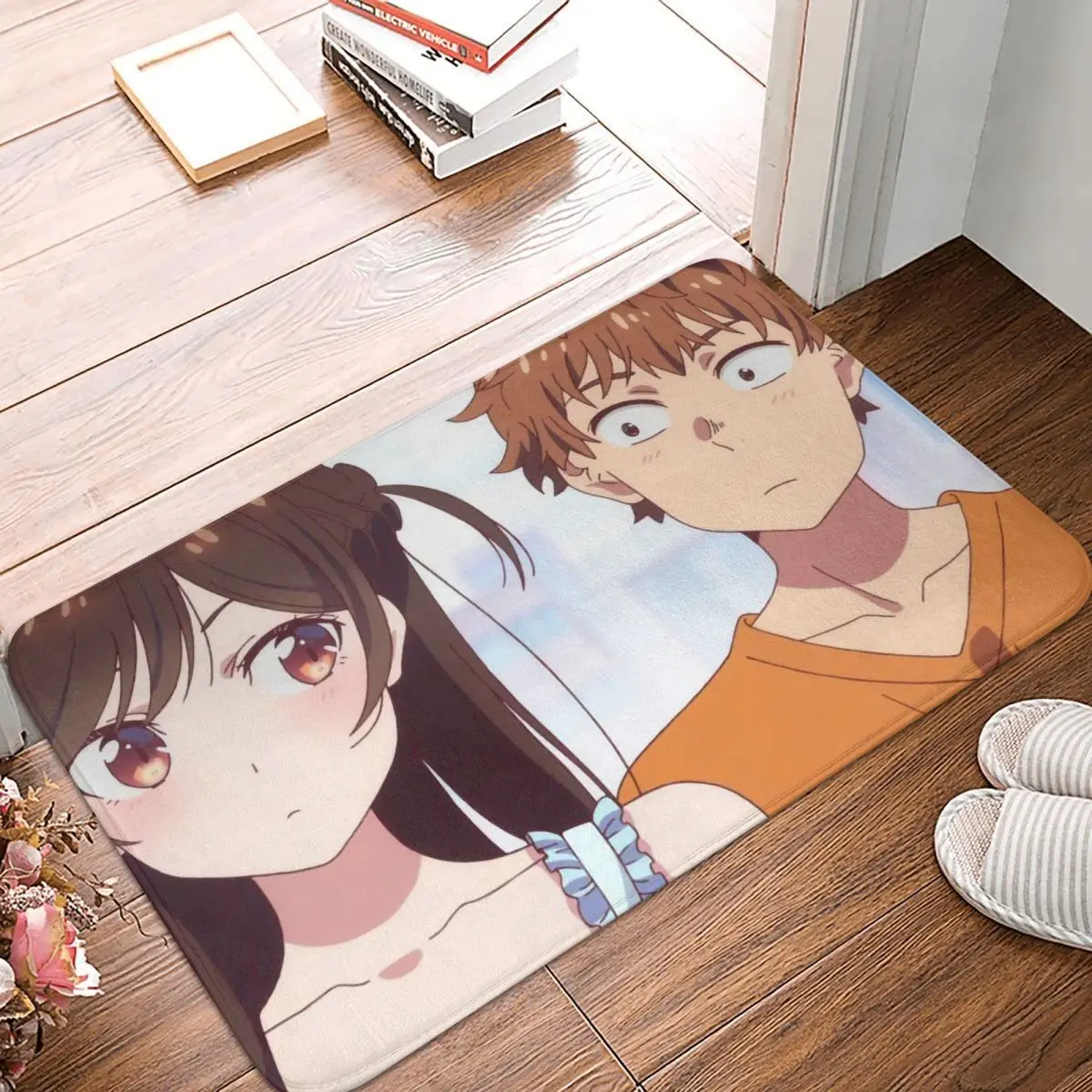 Japanese anime Rent-A-Girlfriend Bedroom Mat Mizuhara Chizuru And Her Boyfriend Doormat Kitchen Carpet Balcony Rug Home Decor