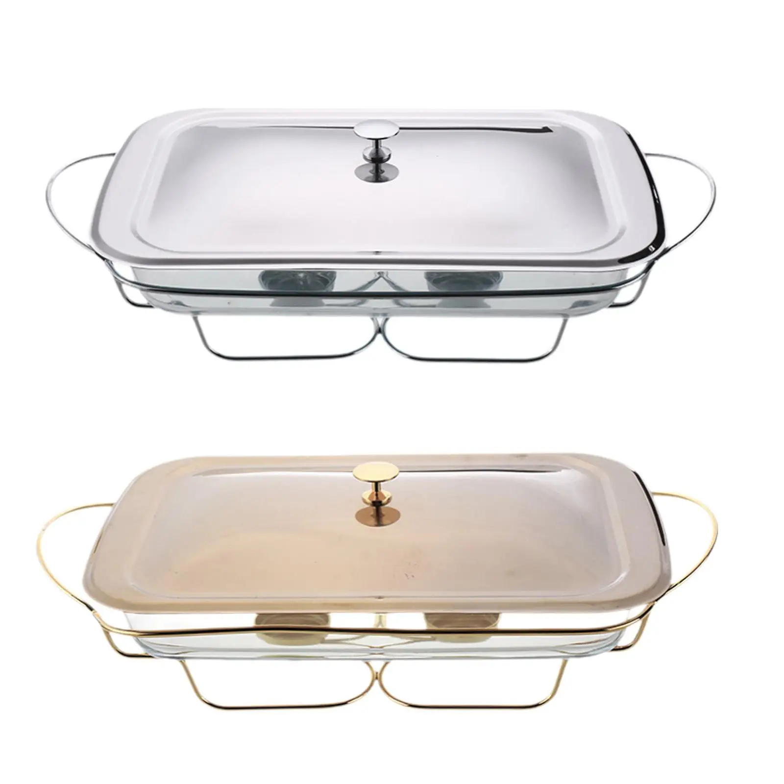 Chafing Dish Buffet Set Rectangular Food Pan 2.2L Roast Fish Oven Roasting Pan for Party Dining Utensils Cooking Holiday Events