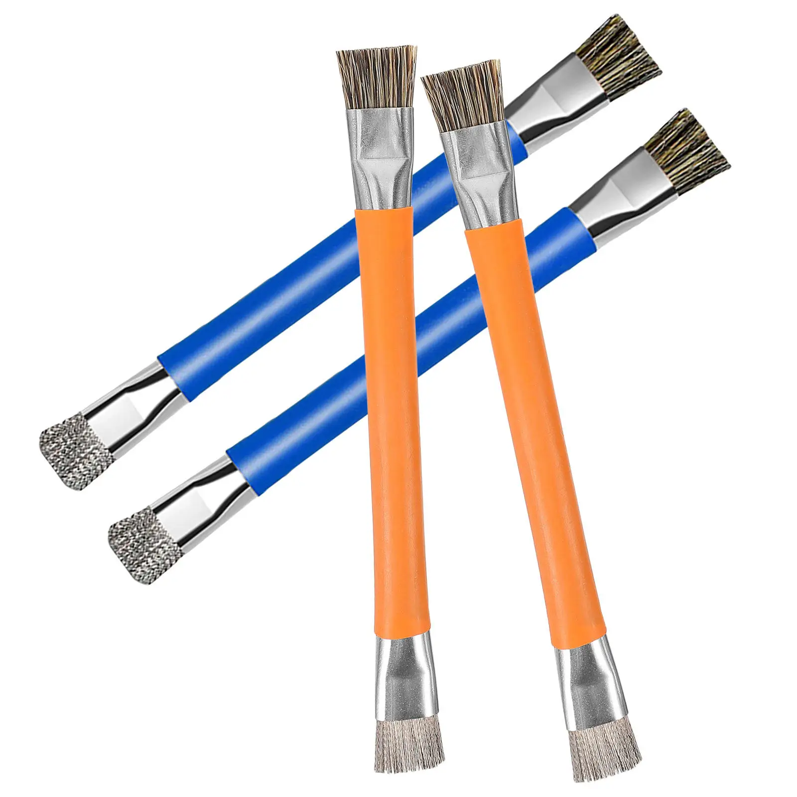 4Pcs Motherboard Cleaning Brush Steel Wire Brush Sturdy Metal Handle Precision Cleaning Phone Motherboard Pcb Keyboard
