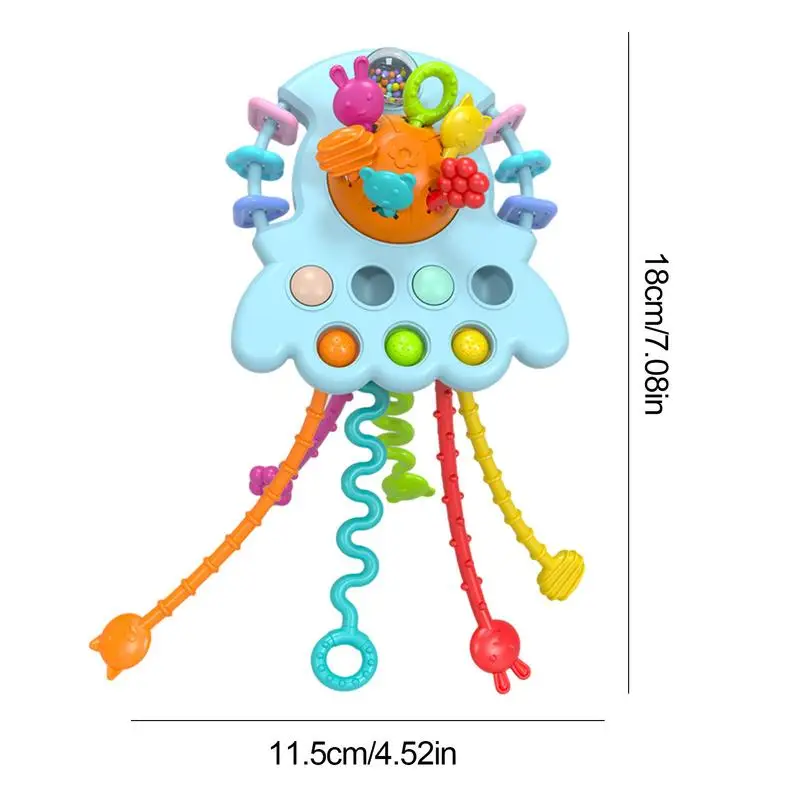 Jouet d'activité de ficelle de nervure pour les tout-petits, jouet de compétence mentaires orielle pour les enfants, jouet de motricité, aide à la dentition pour les garçons, portable, réutilisable