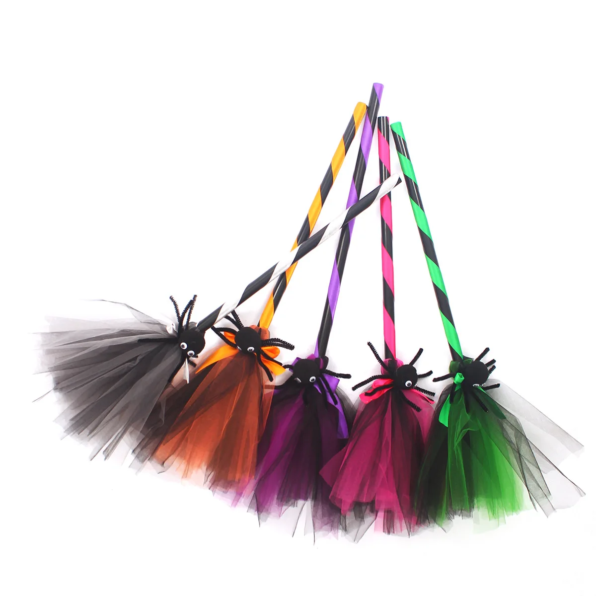 2026 New Halloween Muti-color Magic Broom Witch Broomstick Festival Prop Stage Show Attire Themed Party Decor Dark Fairy Style