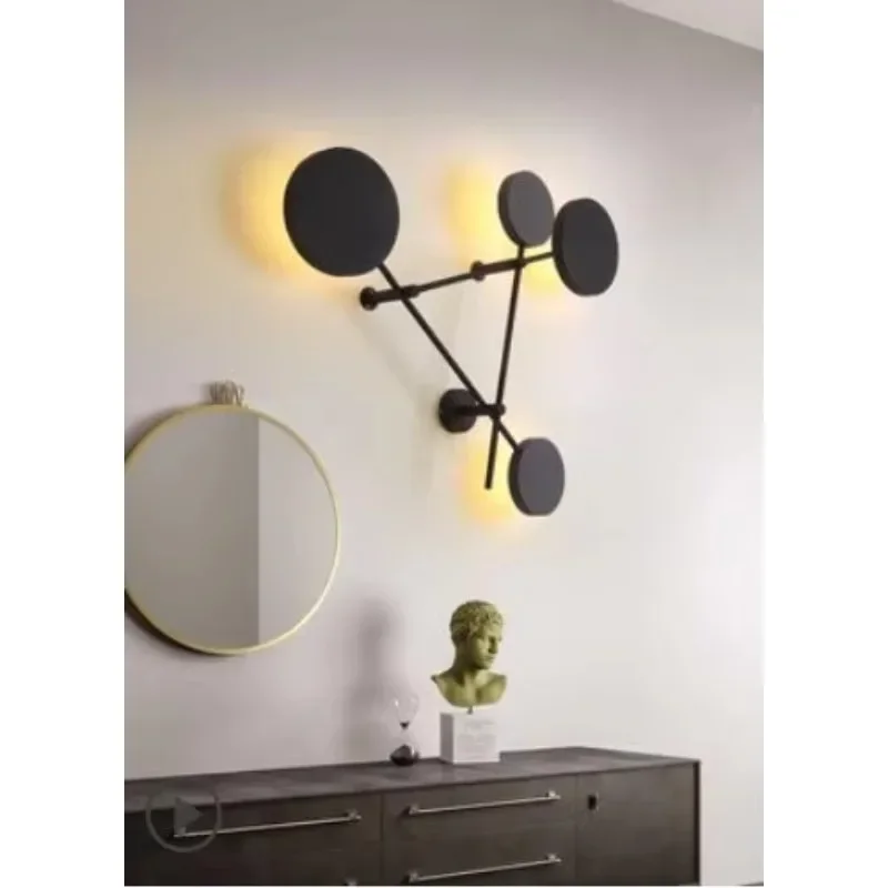 

Nordic living room modern minimalist creative personality round warm aisle bedroom LED designer wall lamp