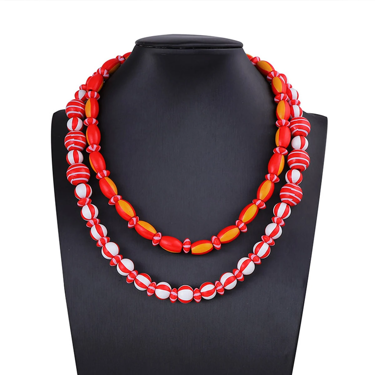 

ZAA Personality Colorful Resin Beaded Choker Necklaces for Women's 2025 Trend Double-layer Neck Jewelry Accessories