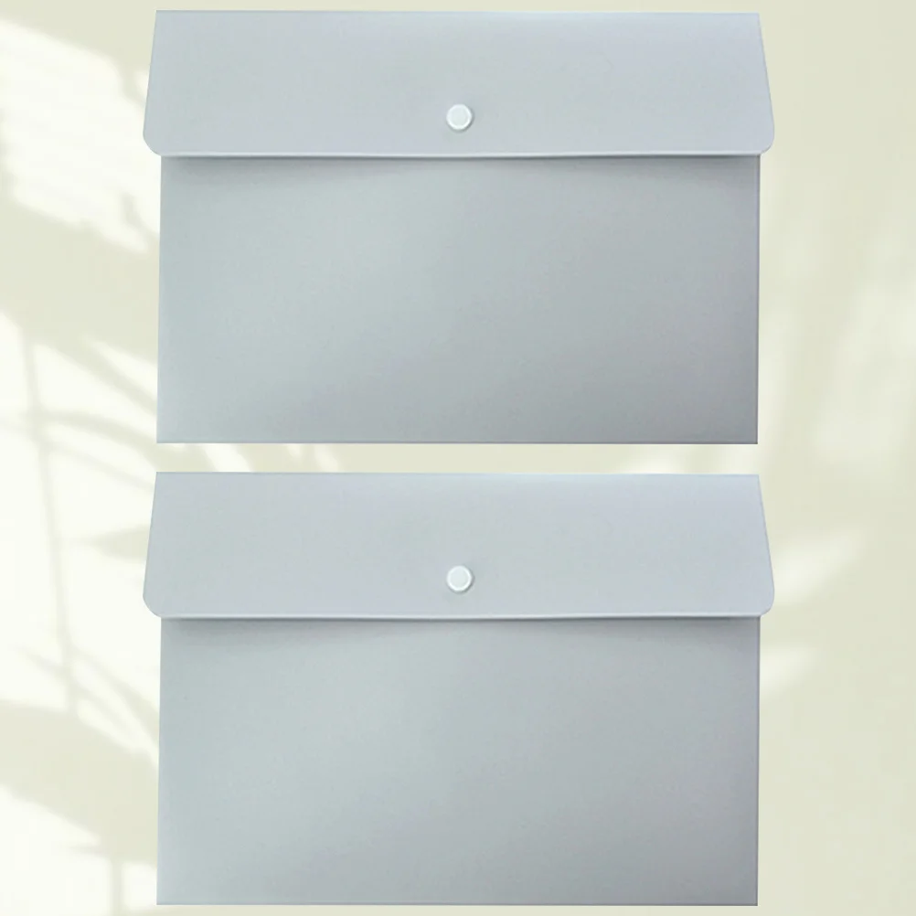 

2pcs A4 Transparent Pp Document Folders Waterproof Buckle File Pockets Smooth For Office Home Use Holder Organizer File Folder