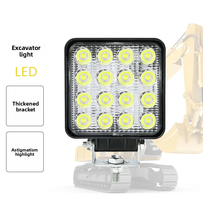 48WLED Work Excavator Boom Forklift Engineering Lights Thickened Aluminum Shell Highlight Maintenance Light