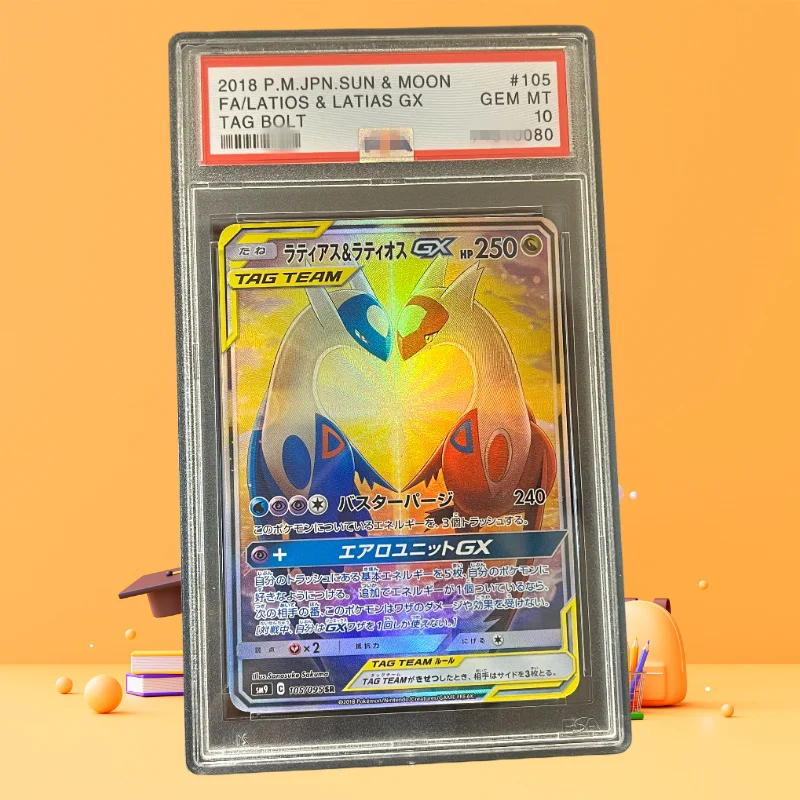 

DIY 2018 PTCG ЯПОНСКИЙ БОЛТ SUN & MOON TAG # 105 FA LATIOS и LATIAS GX Подлинтификация класса 10, коллекция коллекционных карточных игр, игрушка