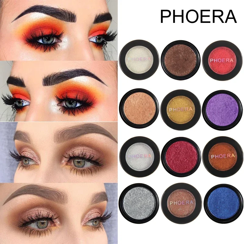 PHOERA 24-Color Diamond Glitter Eye Shadow Palette Pigmented Shimmer Makeup Kit Waterproof Maquillage