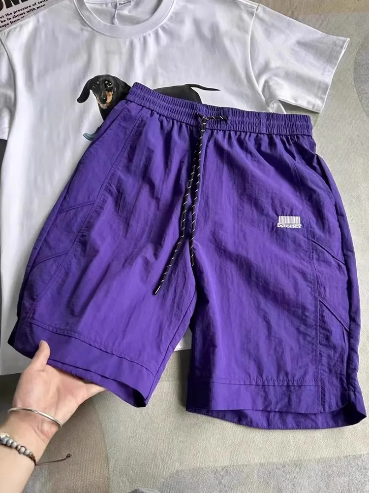 

Dopne Purple Ice Silk Qui Dry Легкие летние orts Мужские повседневные беговые пляжные виды спорта длиной пять четвертей