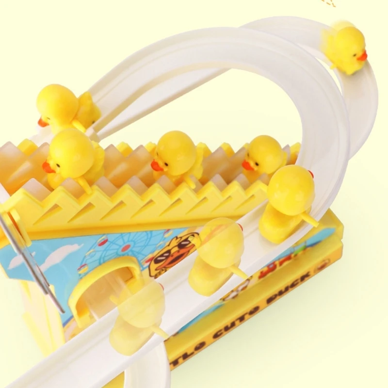 Jouets pour bébés, piste canard électrique, toboggan, jouets pour garçons, des escaliers, lumière LED D5QF