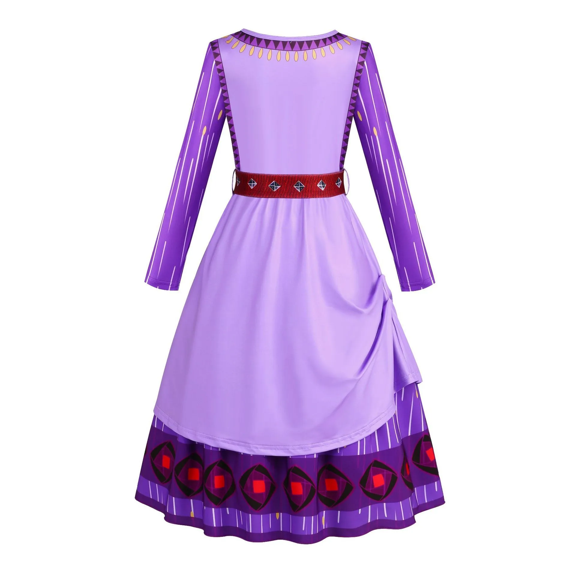 2024 Princess Dress for Girls Asha Cosplay Movie Wish Asha Kids Toddler Christmas Birthday Party Outfits Purple Clothes