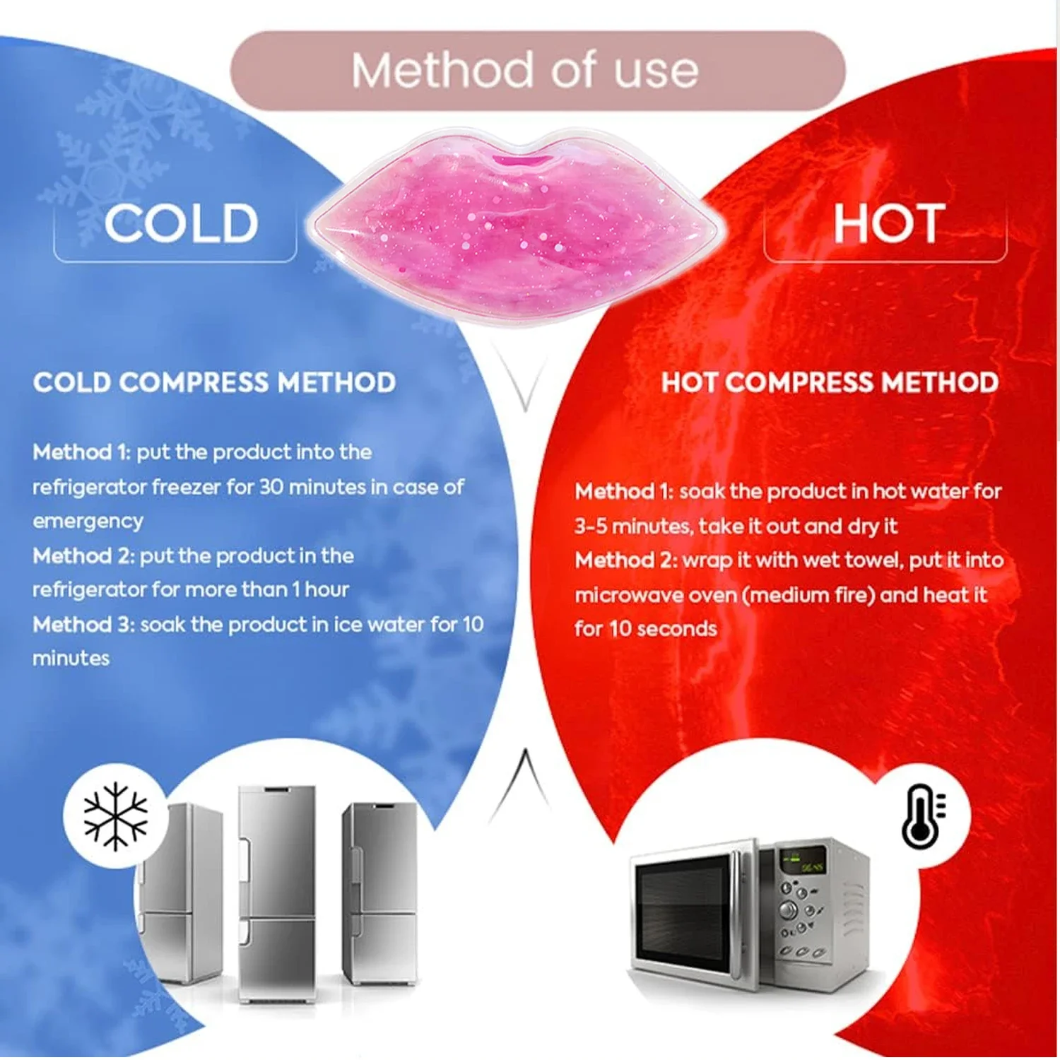 حزمة ثلج الشفاه والعين للإصابات حزمة ثلج جل ضغط بارد ساخن تقليل الألم تورم الهالات السوداء وسادة العناية بالشفاه المضادة للشيخوخة هدية #6