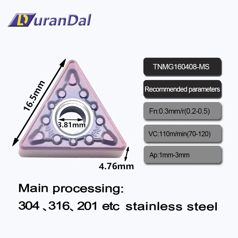 TNMG160408 MS LP8015 FOR Semi and Rough Machining Carbide Inserts Tools for CNC Lathe Mechanic Turning Cutting