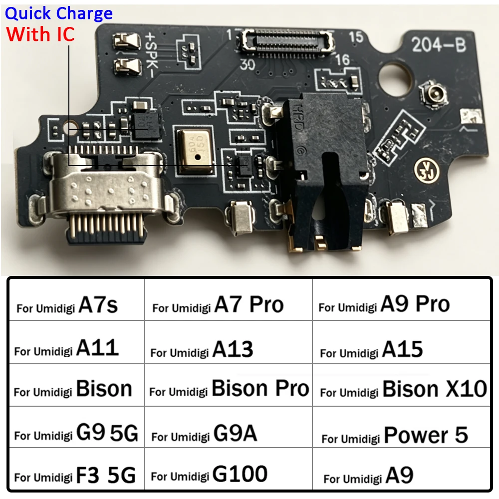 Conector de Carga USB, Placa de Carga, Cable Flexible para Umidigi A7, A7s, A9, A11, Bison X10 Pro, G9 Power 5, A13, A15, F3, G1, G100
