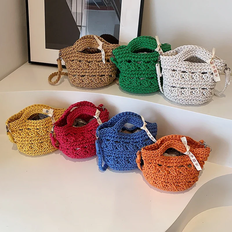 Hot Selling Women\'s Bags in 2024  Fashionable and Minimalist Handbags High-quality Knitted Crossbody Bags Spring and Summer 가방