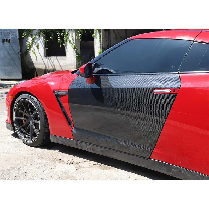 ترقية السيارة من ألياف الكربون باب السيارة حالة جديدة مناسبة لـ GT-R 2009-2015 ألياف الكربون الجافة #4