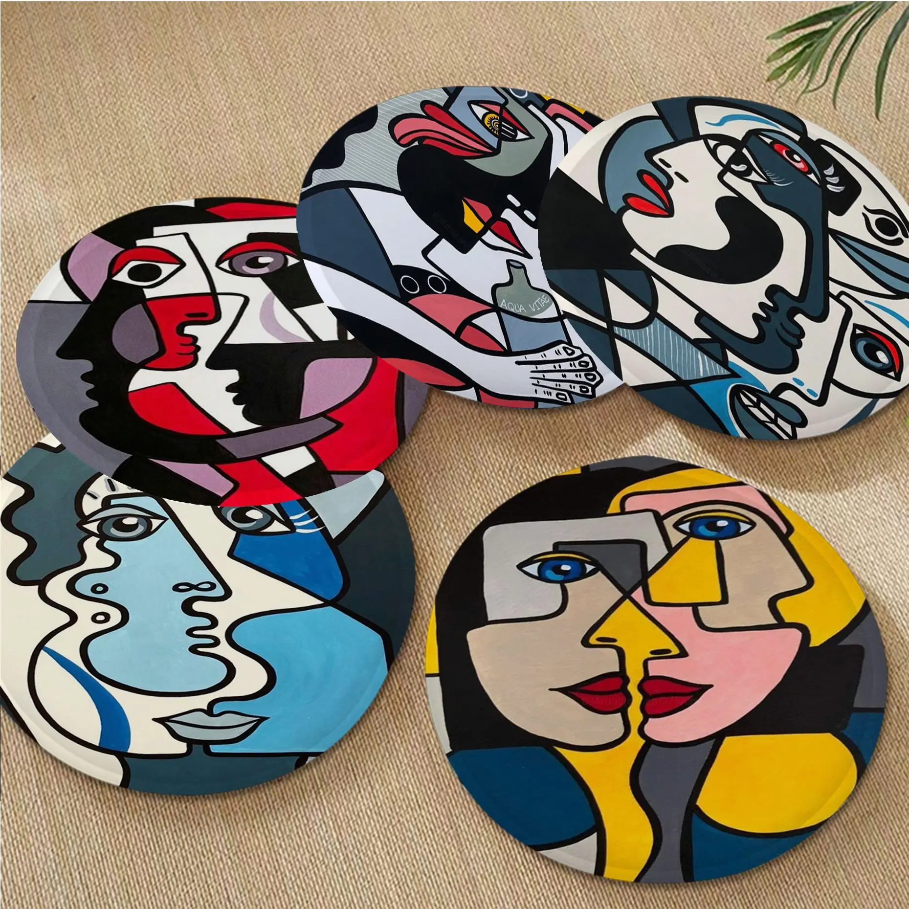 

Picasso Abstract Art Tie Rope Stool Pad Patio Home Kitchen Office Chair Seat Cushion Pads Sofa Seat 40x40cm Chair Mat Pad