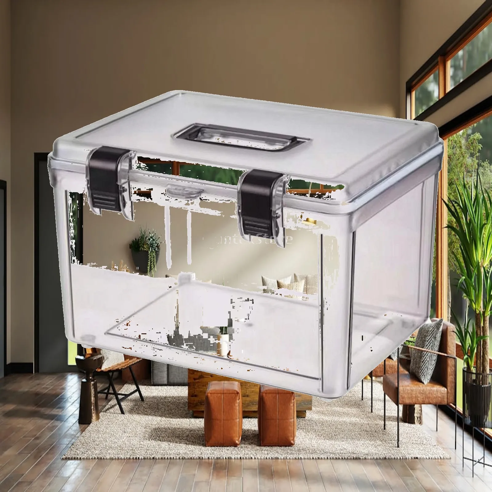 Camera Dehumidifier Cabin Transparent Storage Box with Lockable Lid for Lens and Photo Gear Protection