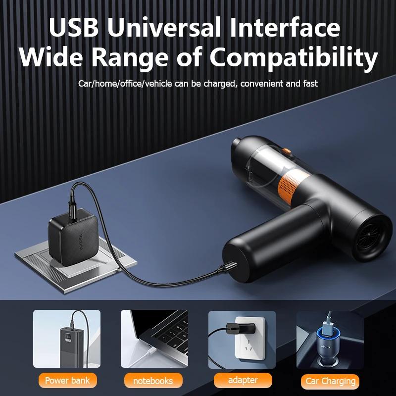 4 in 1 고출력 무선 충전식 차량용 진공 청소기 휴대용 미니 가정용 진공 청소기 에어 더스터 ABS 소재