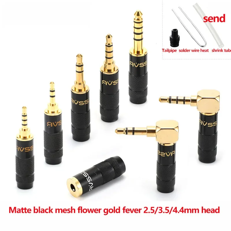 

Jack2.5/ 3.5mm/4.4mm Stereo TRRS Carbon Fiber DIY Headphone Balanced Straight Angle/Bend Welding Plug 3 4 5 Poles