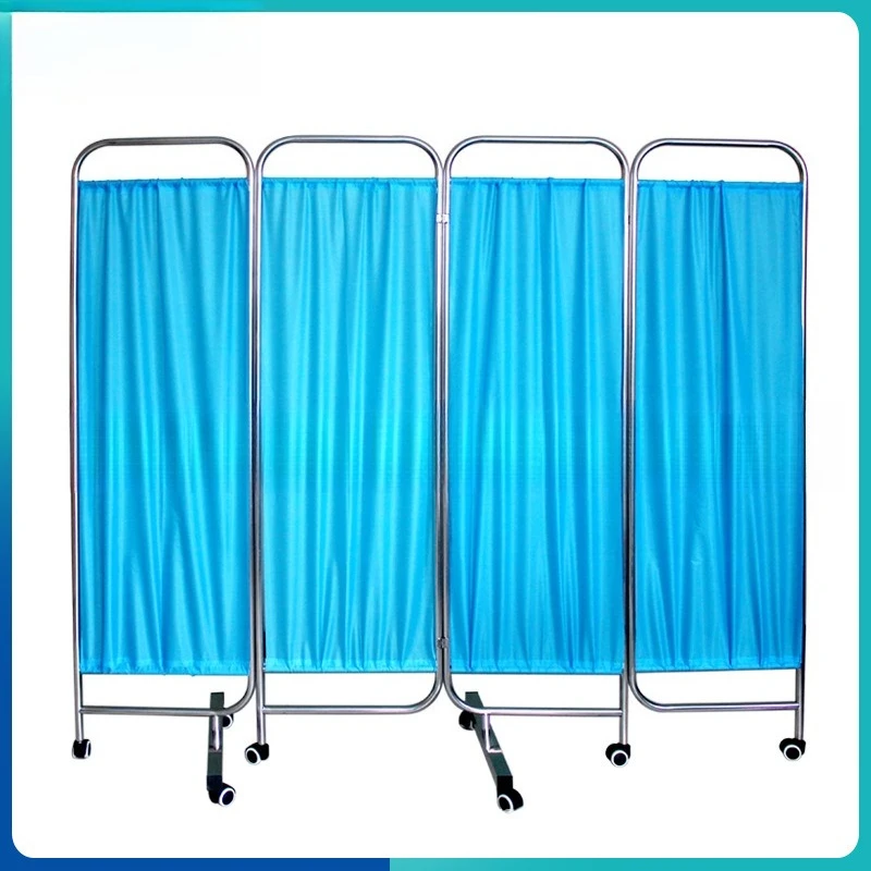 Screen clinic folding beauty salon folding mobile Chinese style thickened clinic stainless steel fabric partition screen hospita