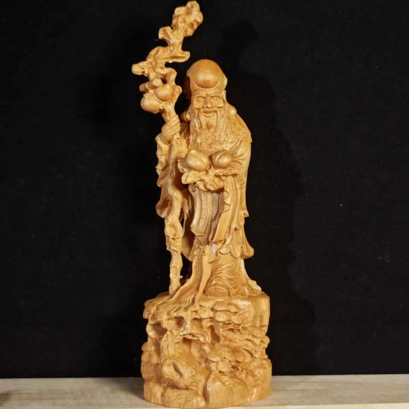 

Taihang Thuja Sutchuenensis Birthday Star Decoration Fu Rudonghai Longevity Solid Wood Carving Hand-Held Longevity Peach Birthda