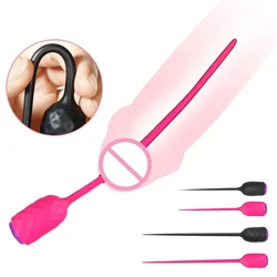 Long Urethral Catheter Vibrator Penis Plug Vibrating Urethra Sound Dilator Prostate Massager Male Masturbator Sex Toys For Men