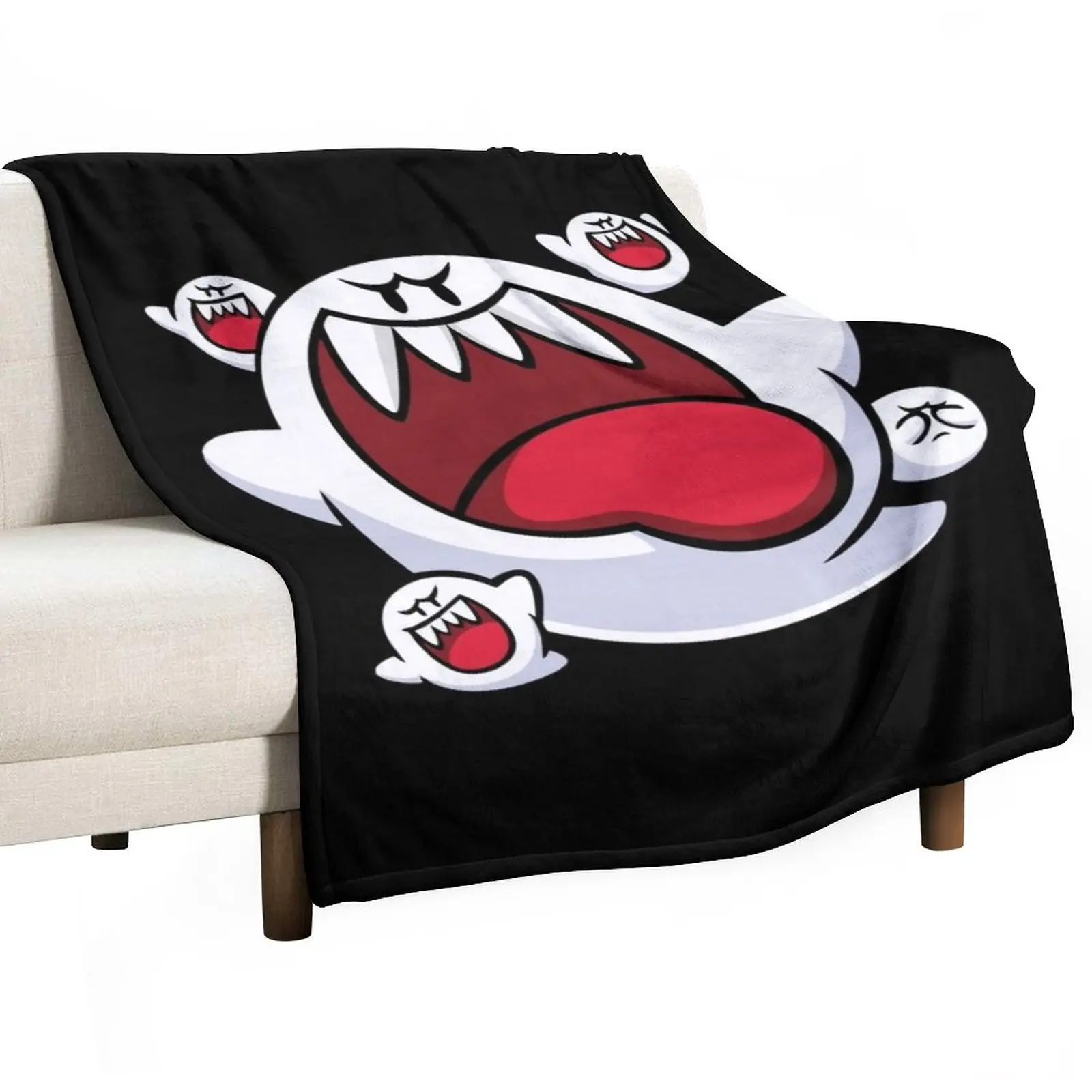 

King Boo Face Throw Blanket Furry Blanket Cute Blanket Plaid