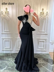 Other Shore Elegant Vintage Sexy Black Shiny Mermaid Beading Sequins Customize Formal Occasion Prom Dress Evening Party Gowns