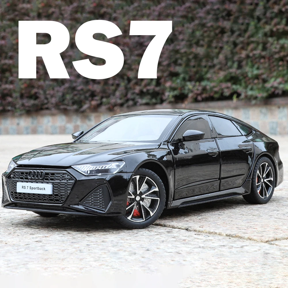 

1:24 Scale RS7 A6L Cars Models Toys Alloy Diecast Pull Back Front Wheel Steering Shock Absorption Simulation Vehicle Decorations