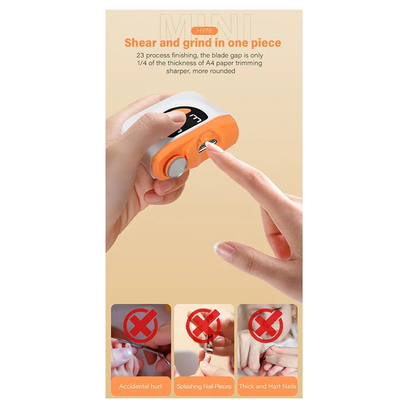 ABWM-cortauñas eléctrico, recortador automático para manicura con tijeras ligeras para dedos de los pies, cortador de uñas para pulir pedicura