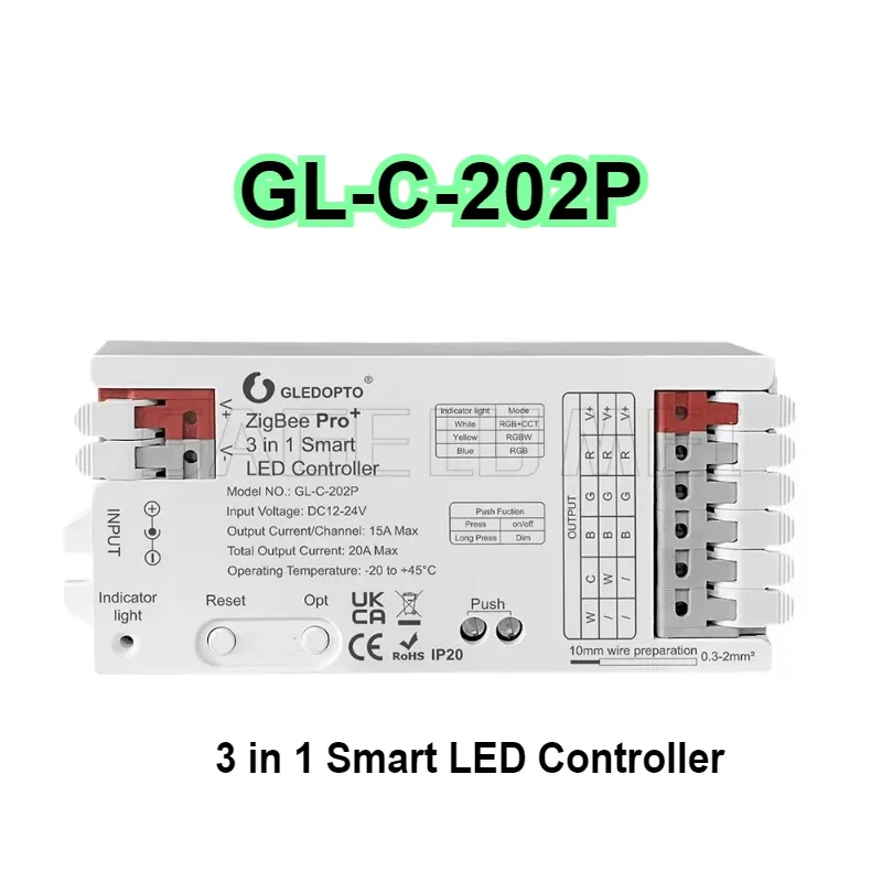 GLEDOPTO GL-C-201P/202P/203P 5-in-1 ZigBee 3.0 Pro+ LED-controller RGB CCT RGBW RGBCCT Striplicht Smart APP Spraakbesturing