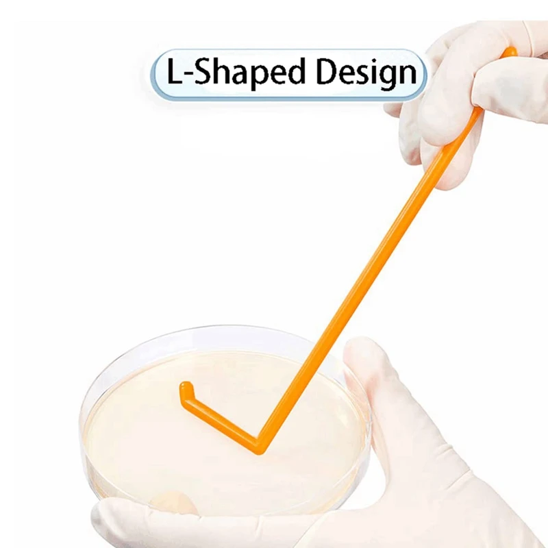 A48R-Polypropylene Sterile Disposable L-Shaped Cell Spreaders, Disposable Plastic Coating Rod, Cell Spreader 100PCS
