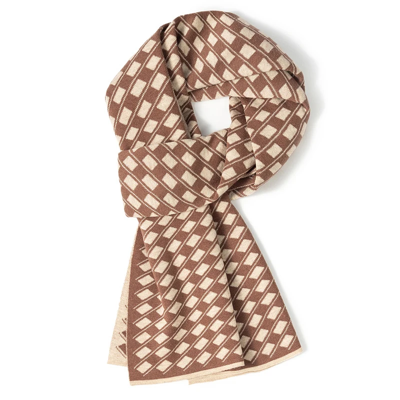 ダヴィンチコード-カシミヤウールスカーフ-メンズ-秋冬-韓国風-暖かいネックウォーマー-彼氏の誕生日プレゼント-ポリエステル繊維