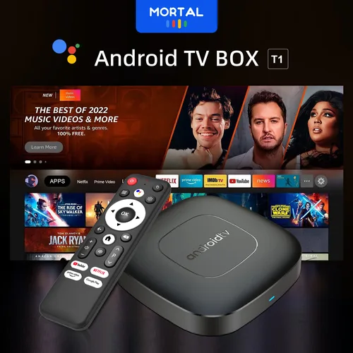 Imagen 2 del producto Android 14 Control de voz Smart TV Box Mortal T1 WIFI6 Cine en casa Allwinner H313 Bluetooth 4K HDR Netflix YouTube Transmisión rápida