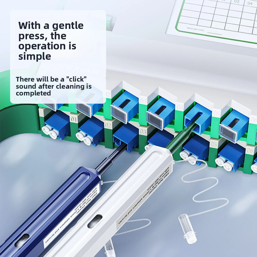 SC/FC/ST 2.5mm Fiber Optic Cleaning Pen LC/MU 1.25mm One-Click Fiber Optic Cleaner Optical Fiber Connector Cleaner